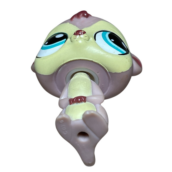 Littlest Pet Shop Dusty Pink Meerkat #1564 Teal Cyan Dot Eyes LPS - Picture 4 of 8